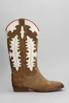 Gisel Moire Kansas Texan Boots In Brown