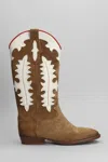 Gisel Moire Kansas Texan Boots In Brown