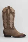 Gisel Moire Kansas Texan Boots In Brown