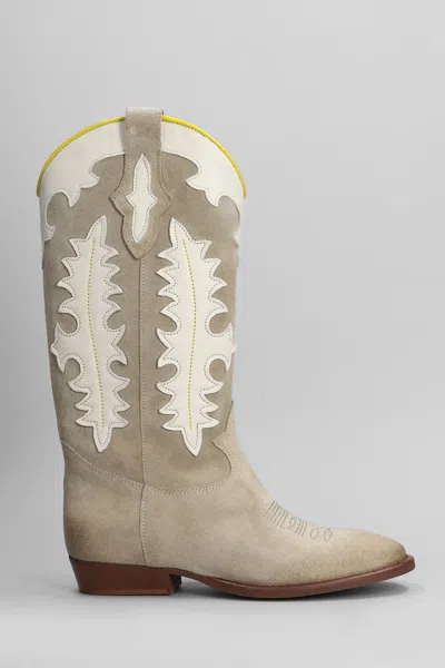 Gisel Moire Kansas Texan Boots In Sand