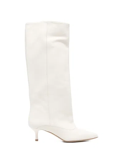 Gisel Moire Lory Pointed-toe Boots In Neutral