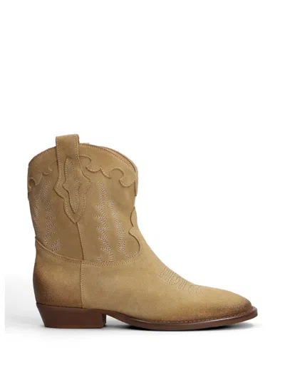 Gisel Moire Malawi Desert Suede Texan Ankle Boots In Multi