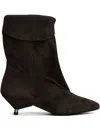 Gisel Moire Miriam Low Heels Ankle Boots In Brown