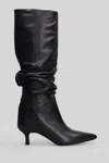 Gisel Moire Morgan High Heels Boots In Black