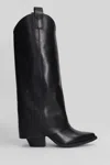 Gisel Moire Natasha Texan Boots In Black