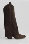 Gisel Moire Natasha Texan Boots In Brown