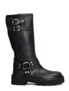 Gisel Moire Samuel Low Heels Boots In Black