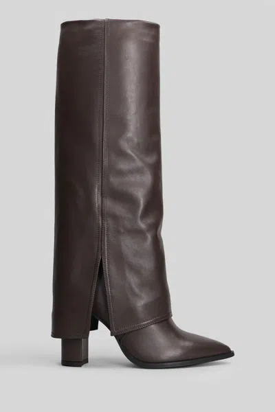 GISEL MOIRE GISEL MOIRE TEDDY HIGH HEELS BOOTS