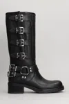 Gisel Moire Gisél Moiré Woman Boot Black Size 7 Leather In Black