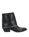 Gisel Moire Irina Texan Ankle Boots In Black
