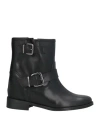Gisel Moire Gisél Moiré Woman Ankle Boots Black Size 8 Leather In Black