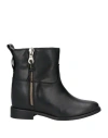 Gisel Moire Gisél Moiré Woman Ankle Boots Black Size 7 Calfskin In Black