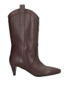 Gisel Moire Gisél Moiré Woman Ankle Boots Dark Brown Size 6 Leather
