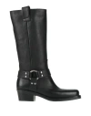 Gisel Moire Pool High Heels Boots In Black