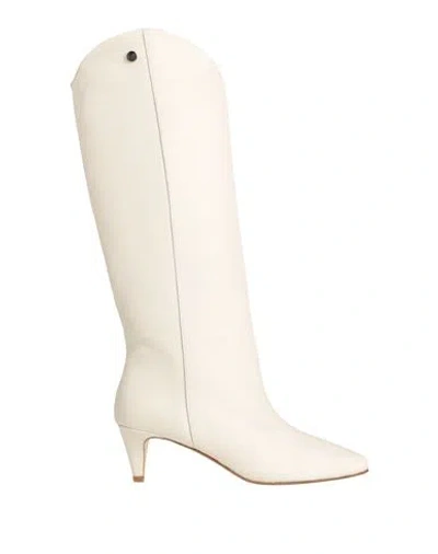 Gisel Moire Gisél Moiré Woman Boot Cream Size 8 Leather In White