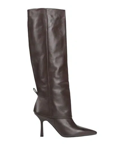 Gisel Moire Gisél Moiré Woman Boot Dark Brown Size 7 Calfskin