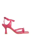 Gisel Moire Gisél Moiré Woman Thong Sandal Fuchsia Size 6 Soft Leather In Pink