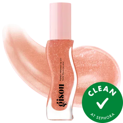 Gisou Honey Infused Hydrating Lip Oil Glazed Plum - Sheer Nude Shimmer 0.27 oz / 7.9 ml