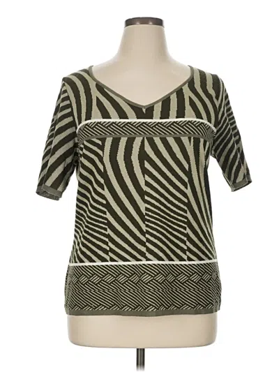 Pre-owned Gispa Short Sleeve Blouse In Green