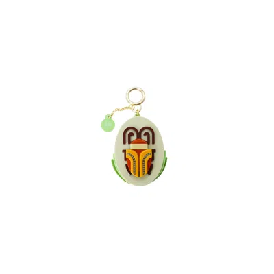 Gissa Bicalho Green Handmade Acrylic Mirror Bag Scarab Topaz