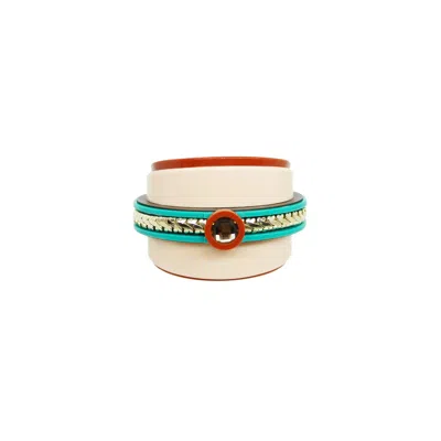 Gissa Bicalho Women's Acrylic Handmade Bracelet Empire Cinnamon In Yellow