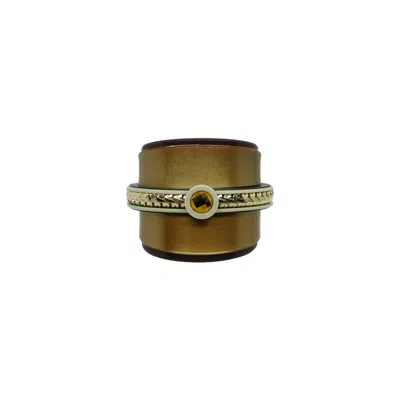 Gissa Bicalho Women's Acrylic Handmade Bracelet Empire Gold In Brown