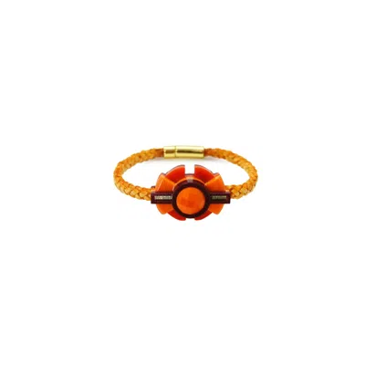 Gissa Bicalho Women's Acrylic Handmade Bracelet Oca Orange