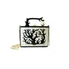 Gissa Bicalho Women's Acrylic Handmade Clutch Coral Twigs Black