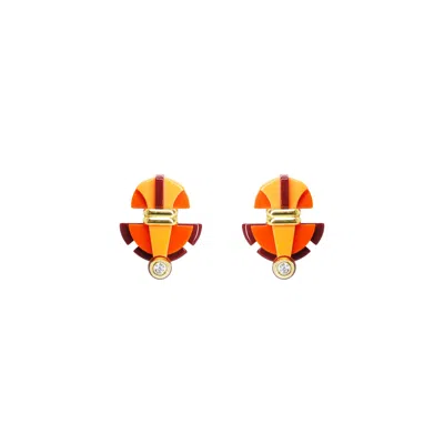 Gissa Bicalho Women's Acrylic Handmade Earring Buriti Orange