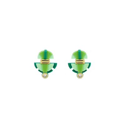 Gissa Bicalho Women's Acrylic Handmade Earring Buriti Pale Green