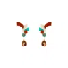 Gissa Bicalho Women's Acrylic Handmade Earring Crest Cinnamon In Multi