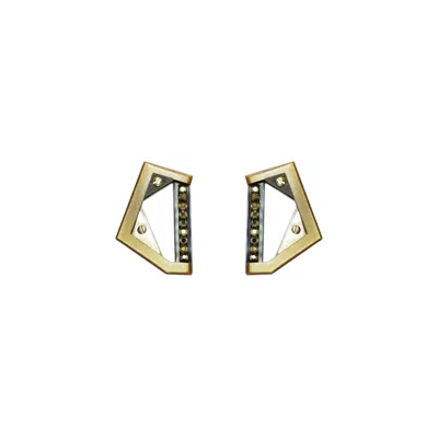 Gissa Bicalho Women's Acrylic Handmade Earring Faceted Gold In Neutral