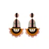 Gissa Bicalho Women's Acrylic Handmade Earring Flower Drops Multicolour