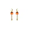 Gissa Bicalho Women's Acrylic Handmade Earring Fringe Butterfly Orange In Orange