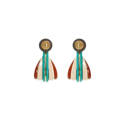 Gissa Bicalho Women's Acrylic Handmade Earring Hoop Empire Cinnamon In Yellow