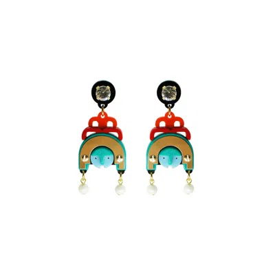 Gissa Bicalho Women's Acrylic Handmade Earring Ixchel - Green