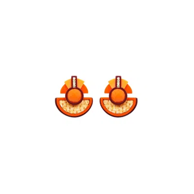 Gissa Bicalho Women's Acrylic Handmade Earring Jaci Orange