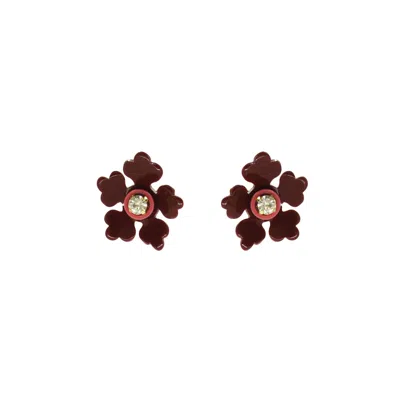 Gissa Bicalho Women's Acrylic Handmade Earring Kit Flower - Red