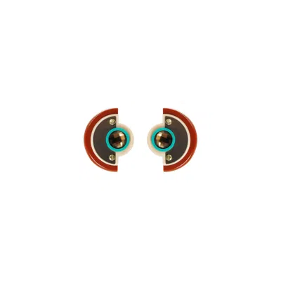 Gissa Bicalho Women's Acrylic Handmade Earring L Empire Cinnamon