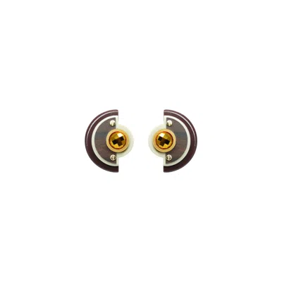 Gissa Bicalho Women's Acrylic Handmade Earring L Empire Gold