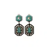 Gissa Bicalho Women's Acrylic Handmade Earring Meander Tuquoise Green In Gray