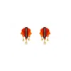 Gissa Bicalho Women's Acrylic Handmade Earring Oca Orange In Orange
