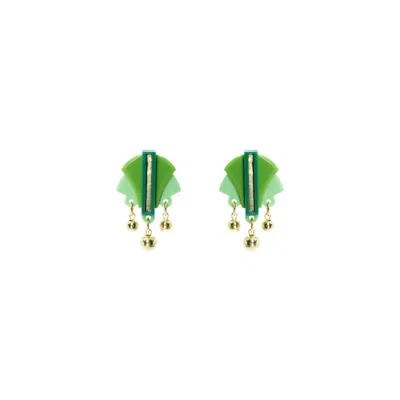 Gissa Bicalho Women's Acrylic Handmade Earring Oca Pale Green