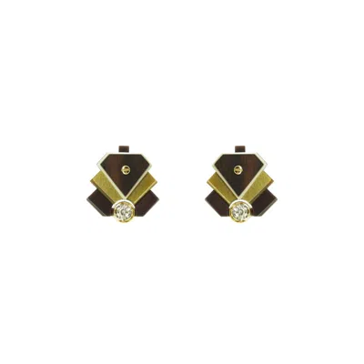 Gissa Bicalho Women's Acrylic Handmade Earring P Empire Gold