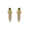 Gissa Bicalho Women's Acrylic Handmade Earring Palm Deco / Green