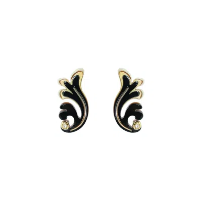 Gissa Bicalho Women's Acrylic Handmade Earring Rosebush Black