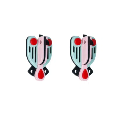 Gissa Bicalho Women's Acrylic Handmade Earring Short Bird Of Paradise