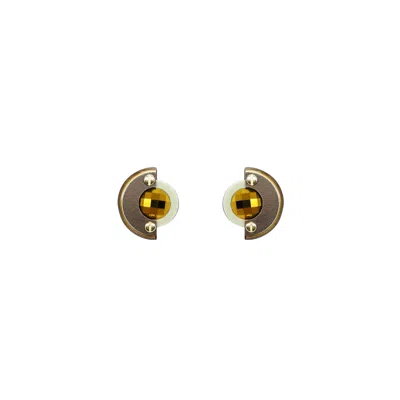 Gissa Bicalho Women's Acrylic Handmade Earring Short Empire Gold