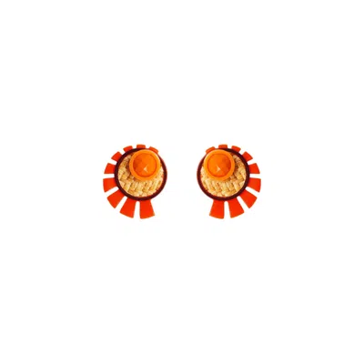 Gissa Bicalho Women's Acrylic Handmade Earring Sun Light Orange