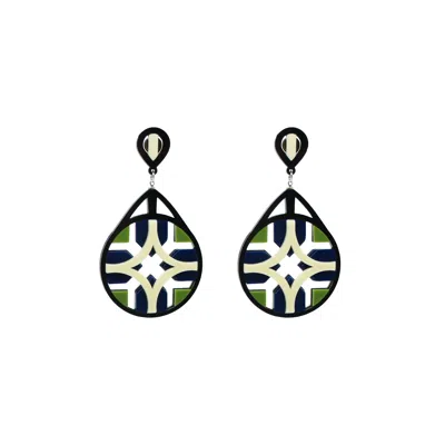 Gissa Bicalho Women's Acrylic Handmade Earring Tile / Blue